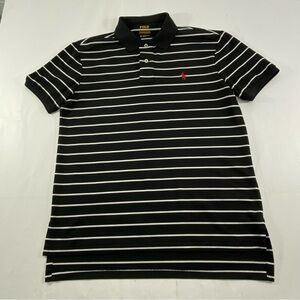 Polo Ralph Lauren Performance Black and White Striped Polo Shirt Men’s Size M